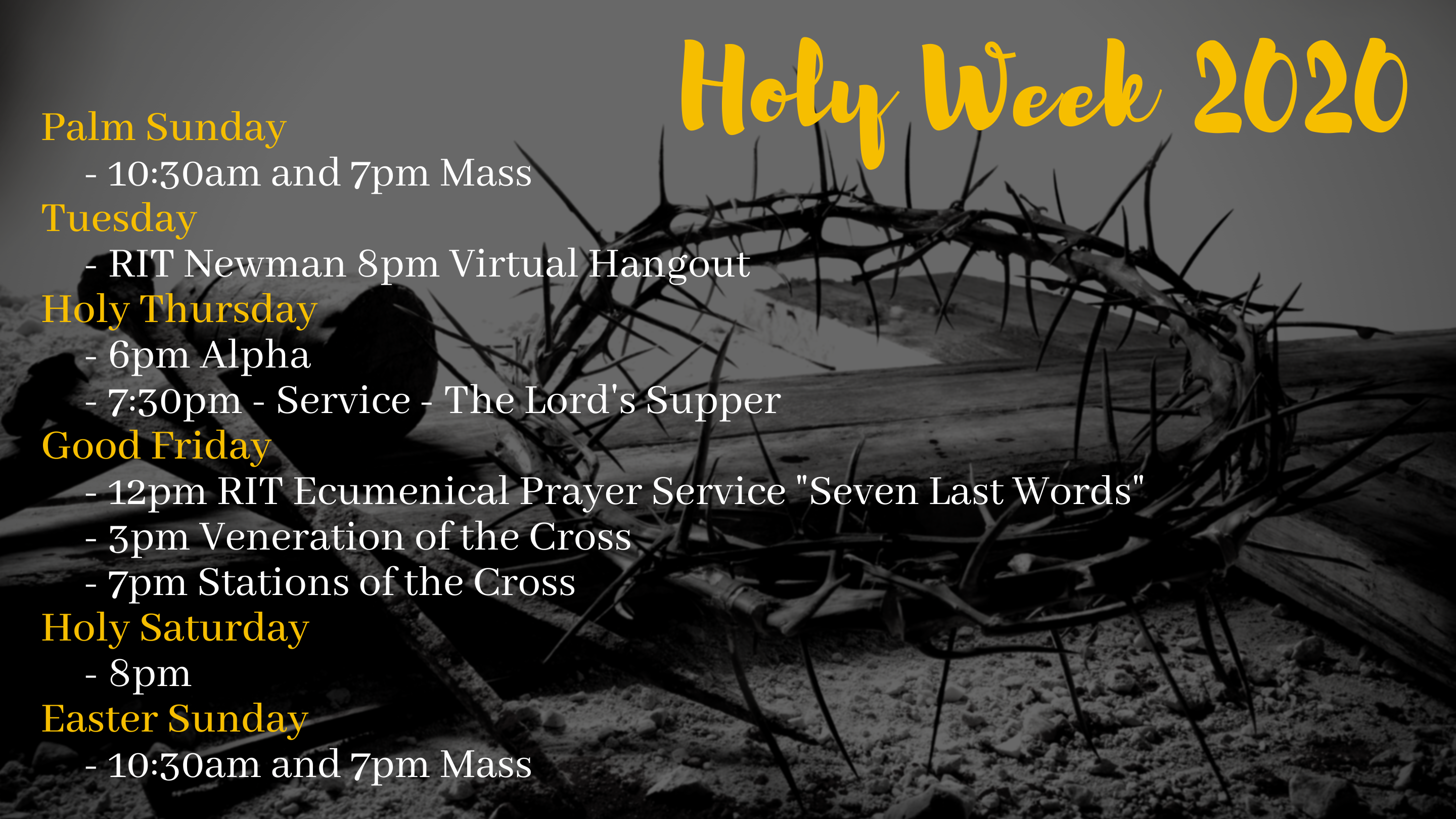Holy Week 2020